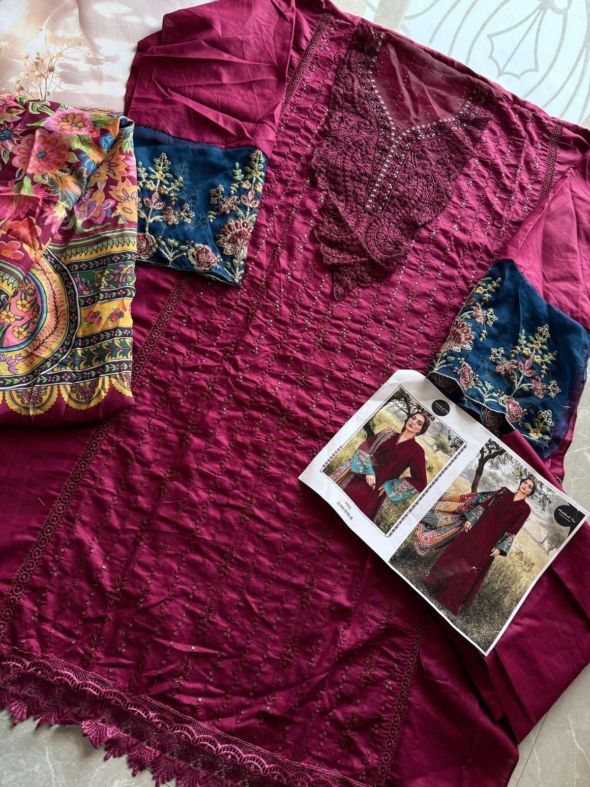 Mehboob Tex 1578 B And C Cotton Dupatta Pakistani Salwar Suits Wholesalers In Delhi